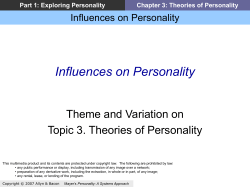 Part 1: Exploring Personality - Personality: A Systems Approach