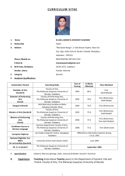 BIO * DATA - Maharaja Sayajirao University of Baroda
