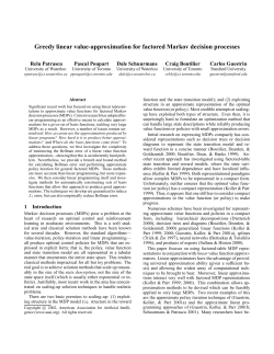 Greedy Linear Value Function Approximation for Factored Markov