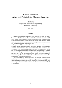 Course Notes for Advanced Probabilistic Machine Learning