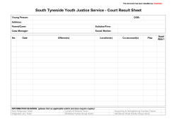 Court Result Sheet - South Tyneside Youth Offending Service