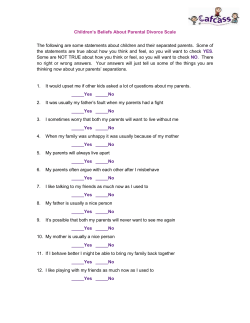 Children`s Beliefs About Parental Divorce Scale