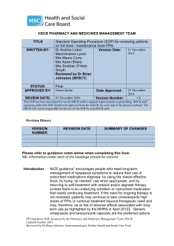 HSCB PPI Stepdown SOP - Northern Ireland Formulary