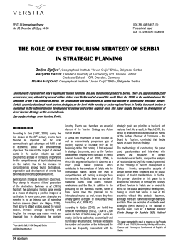 the role of event tourism strategy of serbia in strategic