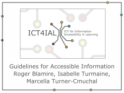 Presentation of the Guidelines for Accessible Information