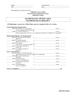 mathematics option area mathematical biology