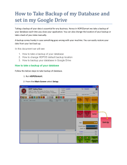 How to Take Backup of my Database and set in my Google