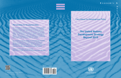 The United Nations Development Strategy Beyond 2015