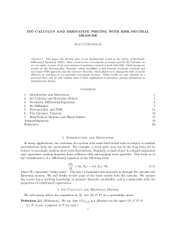 IT&circ;O CALCULUS AND DERIVATIVE PRICING WITH RISK