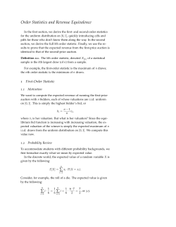 Order Statistics and Revenue Equivalence
