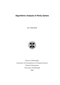 Algorithmic Analysis of Parity Games