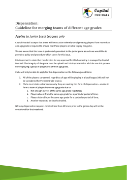 Dispensation: Guideline for merging teams of different age grades