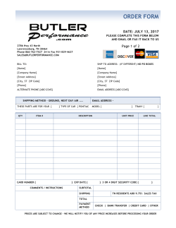 order form - Butler Performance