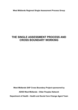 the single assessment process and