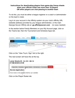 Game Sheet Instructions for teams with more than 18 players