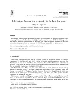 Information, fairness, and reciprocity in the best shot game