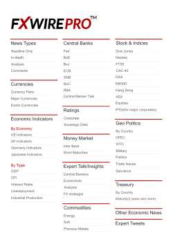 News Types Currencies Economic Indicators Central