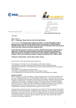 HEIC9905 News release: HST - Telescope, Observations and