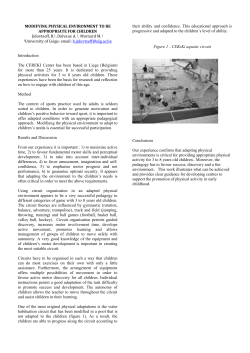 Draft 2 Modifying physical environment to be appropriate for children