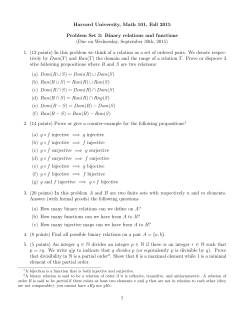 Binary relations and functions