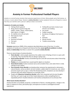 Anxiety in Former Professional Football Players
