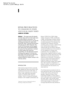 retail price reactions to changes in state and local sales taxes