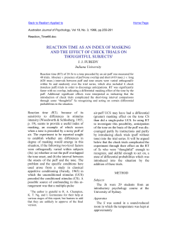 Reaction Time As An Index Of Masking And The Effect Of Check