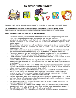 Summer math can be fun - WW-P K