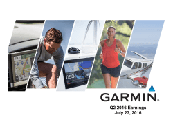 Q2 2016 Earnings July 27, 2016