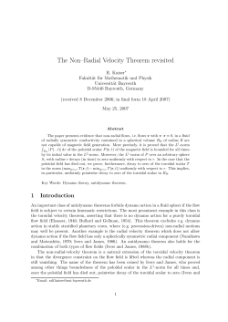The Non–Radial Velocity Theorem revisited