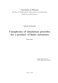 Complexity of simulation preorder for a product of finite automata