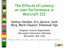 The Effects of Latency on User Performance in Warcraft III