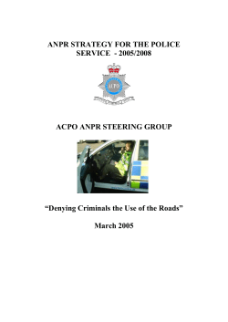 ANPR Strategy for the Police Servoce - 2005/2008