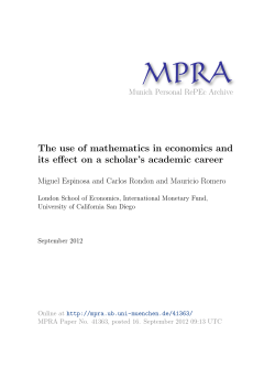 The use of mathematics in economics and its effect on a scholar`s
