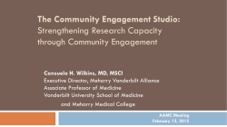 The Community Engagement Studio: Strengthening