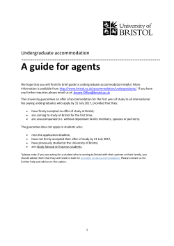 A guide for agents - University of Bristol