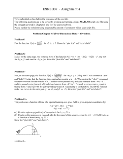 ENME 337 - Assignment 4 To be submitted on
