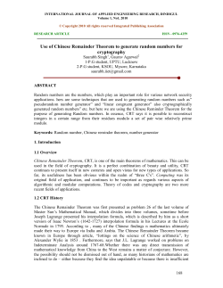 Use of Chinese Remainder Theorem to generate random numbers