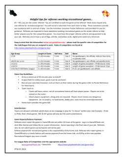 Helpful tips for referees working recreational