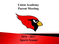 Union Academy Athletic Forms