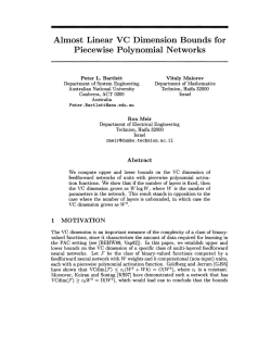 Almost Linear VC Dimension Bounds for Piecewise Polynomial