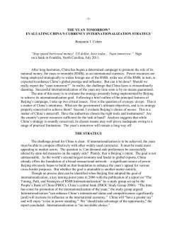 THE YUAN TOMORROW? - Department of Political Science