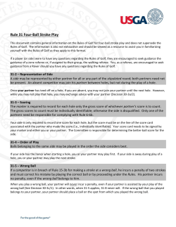Rule 31 Four-Ball Stroke Play