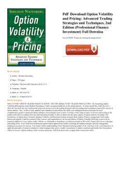 PdF Option Volatility and Pricing