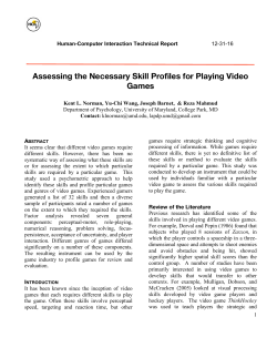 Assessing the Necessary Skill Profiles for Playing Video Games
