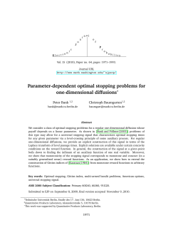Parameter-dependent optimal stopping problems for one