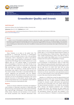 Groundwater Quality and Arsenic