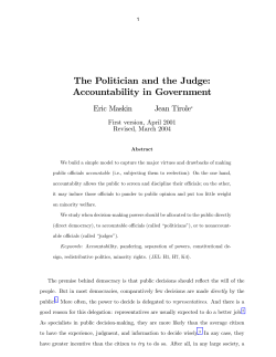 The Politician and the Judge: Accountability in Government