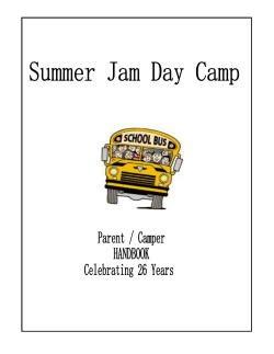 Summer Jam Handbook - Summer Jam Day Camp