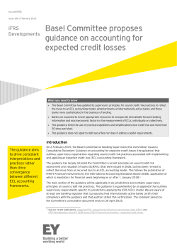 Basel Committee proposes guidance on accounting for expected